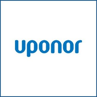 Das Logo von Uponor in blauer Schrift auf weißem Hintergrund, das für innovative Lösungen im Bereich Wasser und Energie steht.